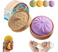 Giant Dumpling Squishy, Jumbo Rainbow Dumpling Stress Ball for Kids and Adults, Extra Large Soft Squishy Dumplings for Anxiety Relief, Sensory Fidget Dough Toy, Decompression Dough Dough (Viola)