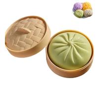 Giant Glitter Dumpling, Jumbo Dumpling Squishy, Large Stress Relief Sensory Ball for Adults & Kids, Soft Squeeze Decompression Dough (Green)