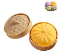 Giant Glitter Dumpling, Jumbo Dumpling Squishy, Large Stress Relief Sensory Ball for Adults & Kids, Soft Squeeze Decompression Dough (Yellow)