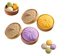 Giant Glitter Dumpling, Mega Rainbow Dumplings, Anxiety Relief Fidget Toy, Soft Squeeze Decompression Dough, Large Stress Relief Sensory Ball (Purple + Yellow)