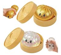 Giant Glitter Dumpling Squishy Toy, 2Pezzi Squishys A Forma Di Ravioli Glitterati, Glitter Dumpling Squishy, Morbida Pallina Antistress Ravioli Spremere Giocattoli, giocattolo da scrivania estensibile