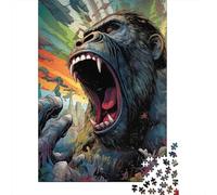 Giant Gorilla Roar 1000 Pezzi Carta Ecologica Puzzle Premium Per Bambini Principianti Sfida Del Gioco Educativo Regali 70x50cm/1000pcs