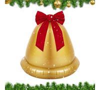 Giant Inflatable Christmas Ball | 22inch Christmass Jingle Bells Blow Up PVC Balls | Globe Gold Decoration Balloon for Beach Pool Window Holiday Yard Winter Door Lawn Outdoor