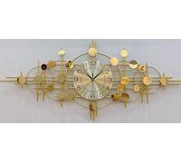 Giant Murale 100cm, Pendolo Murale Orologio Numerico da Parete con Motore in Metallo per Il Salone Creativo Orologio da Parete Silenzioso Creativo Decorazione Interieur, Gold, 120 * 58cm
