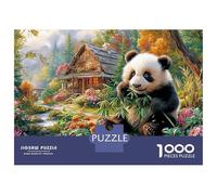 Giant Panda Puzzle 1000 Pezzi Per Adulti E Ragazzi Confezione Di Alta Qualità Intelligente Panda Garden Cottage Puzzle Fai Da Te Regalo Creativo Per Il Relax 38x26cm/1000pcs