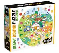 Headu Giant Round Puzzle Numbers Gioca e Conta nella Fattoria Mu55621 Puzzle Educativi per Bambini età 3+ Made in Italy