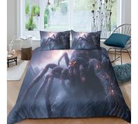 Giant spiderSet Di Copripiumino 3 Pezzi stampa di 3D cerniera nascosta Fantasy creature art copripiumino incluso federe aiosa for bambini adulti ragazzi Super king（260x220cm）