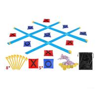 Giant Tic For TACs Toe Game Set, gioco portatile pieghevole all'aperto prato gioco per campeggio, picnic, spiaggia, cortile, grande 1,2 m poliestere lancio gioco per bambini adulti famiglia