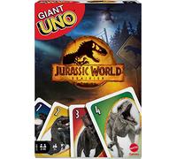 Giant UNO Jurassic World Dominion Card Game with Oversized Movie-Themed Cards, 2 to 10 Players, Gift for Ages 7 Years & Older