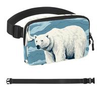 Giant White Polar Bear-1627 - Marsupio a tracolla per uomini e donne, borsa da cintura per viaggi, casual, passeggiate, corsa, escursionismo, ciclismo, multicolore, 4 x 23 x 15 cm, Multicolore,