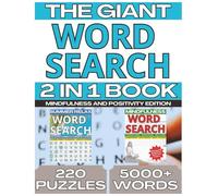 Giant Word Search 2 in 1 Word Search Puzzle Book - Summer Relax & Mindfulness: 220 Word Search Puzzle Book | Large Print 8.5 x 11” Size | 5,000+ ... Positivity, and Summer Themes for Adults