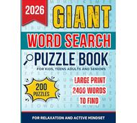 Giant Word Search Puzzle Book: 200 Easy Large Print Word Search Puzzles for Seniors. Big 2400 Word Searches. Relaxing Jumbo Word Search Book for adults.