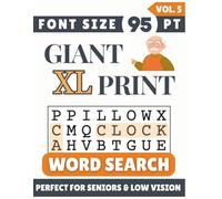 Giant XL Font 95 pt Size Word Search VOL. 5: Designed for Seniors, Low Vision & Visually Impaired | 60 Relaxing Puzzles | 8.5x11 Inches | Thoughtful Gift for Parents, Grandparents & Loved Ones
