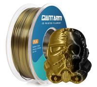 GIANTARM Filamento PLA seta bicolore per stampante 3D, 1,75 mm, precisione dimensionale +/- 0,02 mm, 1 kg, 1 rotolo, confezionamento sottovuoto, PLA seta bicolore, oro e nero.