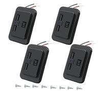Giantdeer Presa di Corrente per Auto 4.8A Dual USB 12V-24V, Doppia Presa di Corrente USB Fast Charging Panel da 4.8A con Interruttore ON/OFF, per Auto 12V Bus ATV Nave Camion (4 PCS)