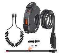 Giantdeer Presa USB Impermeabile per Moto 48W, Presa USB C 12V Moto Impermeabile, Caricatore per Motocycle QC3.0+Type-C, +Cavo di Ricarica 5A Type-C (1 M) per DC 12V Biciclette da Spiaggia