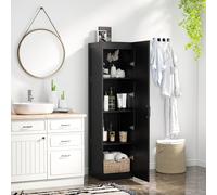 GIANTEX Armadietto portaoggetti 4 ripiani portaoggetti 1 anta armadio organizzatore colonna bagno dispositivo antiribaltamento antiscivolo per cucina soggiorno