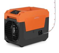 GIANTEX Deumidificatore Industriale, Deumidificatore Portatile Basso Consumo con Sbrinamento Automatico, Funzione di Memoria, Filtro Rimovibile, Pompa e Ruote per Fabbrica e Magazzino (Arancione)