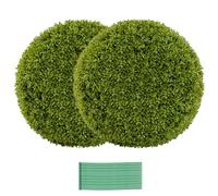 GIANTEX Juego de 2 Bolas Decorativas de Planta Artificial, Plantas Esféricas de 39/50 cm, con Hojas Simuladas Resistente al Sol, Planta Decorativas para Balcón, Patio, Hogar, Boda (50 cm) (50 cm)