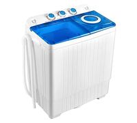 Giantex - Lavatrice portatile 2 in 1 combinata lavatrice e filatrice, capacità 26 libbre, 18 libbre, lavaggio 8 libbre, con controllo timer, pompa di scarico integrata