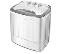 Giantex - Lavatrice portatile compatta da 5,9 kg con doppia vasca da bagno (grigio e bianco)