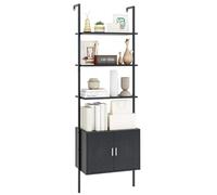 GIANTEX Libreria a 5 livelli con 1 armadio, 60 x 35 x 184 cm, scaffale per soggiorno, casa, ufficio e camera da letto