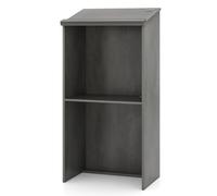 GIANTEX Podio, Supporto per Hostess per oratori con ripiano e Fori Via Cavo, pulpito per Chiesa, scrivania in Legno per aule, Ufficio, Ristorante, seminario, 58 x 40 x 117 cm (Grigio)