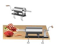GIANTEX Riempitrice per Salsicce, 4kg, Macchina Manuale per Salame, Insaccatrice per Salsiccia, in Acciaio Inox, con Morsetto da Tavolo e 4 Tubi di Riempimento, per Casa