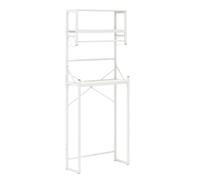 GIANTEX Scaffale WC a 3 livelli con asta per asciugamani e 3 ganci a forma di S, con gambe in metallo, 64 x 24 x 162 cm, bianco