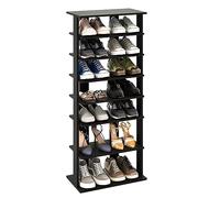 GIANTEX Scarpiera da Ingresso, Portascarpe a 7 Ripiani, Scaffale per 14 Scarpe, Stretto e Compatto per Salvaspazio, 45x25x110 cm (Nero, L)