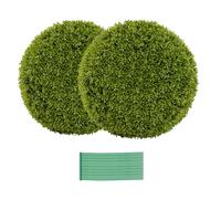 GIANTEX Set di 2 Palline Decorative Artificiali da 39 cm Resistenti al Sole | Piante Sferiche con Foglie Simulate per Balcone, Patio, Casa e Matrimonio