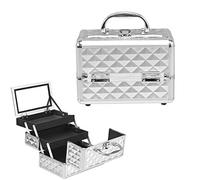 GIANTEX Valigetta per Cosmetici, Scatola Trucchi Professionale, Valigetta per Trucchi, con Specchio, Beauty Case, Pieghevole e Portatile, 23 x 15 x 18 cm
