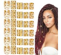 Giantree 100 accessori per capelli per trecce dreadlock, clip per polsini per accessori dreadlock, gioielli Loc per capelli a spirale per capelli, per uomini, donne, ragazze, ragazzi, trecce (oro)