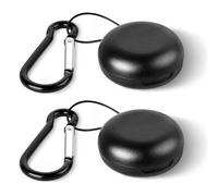 Giantree 2 custodie per tappi per le orecchie, rotonde, con portachiavi, mini custodia portatile per viaggi d'affari, gioielli, pillole (nero)