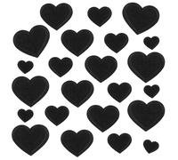 Giantree 24 toppe termoadesive a forma di cuore, mini graziose toppe ricamate a forma di cuore, in 4 misure, per vestiti, jeans, cappelli, zaini (nero)