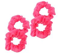 Giantree 4 elastici per capelli rosa fluo per donne e ragazze, elastici anni '80 neon sfuso grande scrunchie solido spessi per code di cavallo alte, doppie o panini, accessori per capelli