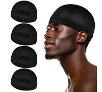 Giantree 4 Pezzi Cuffia a Onda da Uomo in Seta, Multifunzione Copricapo Berretto per la Notte