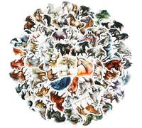 Giantree 60 adesivi a forma di cavallo, impermeabili, in vinile, per bottiglie d'acqua, laptop, auto, bagagli, telefono cellulare, skateboard, perfetti come regalo per ragazze, ragazzi, adolescenti