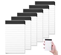 Giantree Bloc de notas pequeño A7 de 6 piezas, mini bloc de notas, 30 hojas por bloc Bloc de notas pequeño Bloc de notas rayado Mini blocs de notas Blocs de recambio para el estudio la oficina