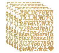 Giantree Kit di adesivi autoadesivi in vinile da 2,5 cm, con lettere e numeri, impermeabili, per cassette postali, bottiglie d'acqua, album di ritagli, quaderni (oro)