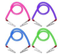 Giantree Portabavaglino con clip in metallo, 4 catene per collo multicolore per clinica odontoiatrica - Clip elastiche flessibili per bavaglini e coperture per il viso, per adulti e anziani