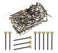 Giantree Set di 100 pezzi, chiodi da 25 mm, per appendere immagini, in ottone, con scatola di immagazzinaggio, chiodi per foto e decorazioni