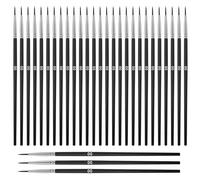 Giantree Set di 30 pennelli sottili, pittura con i numeri, piccolo pennello dettagliato, pennello professionale con punta fine, per acquerello, modellismo, fai da te (#00)