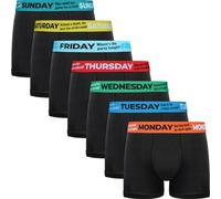 Gianvaglia Boxer da uomo 7 Days Of The Week Trunks da lunedì a domenica, 7 paia M-XXL, Nero , L