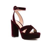 Gianvito Rossi, ,Shoes ,Donna ,Rosso ,38 1/2 EU Opera 105 Velvet Sandali