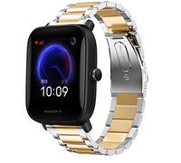 Giaogor Cinturino compatibile con Amazfit Bip U, cinturino classico in acciaio inox per smartwatch Xiaomi Huami Amazfit Bip U, Argento-oro, Classico