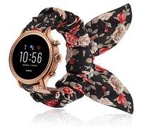Giaogor Cinturino compatibile con Fossil da donna Gen 5E, morbido e carino, con nodo ad arco, cinturino per orologio Fossil da donna, touch screen, smartwatch 5E, Nero , Classico