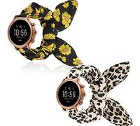 Giaogor Cinturino compatibile con Fossil da donna Gen 5E, morbido e carino, con nodo ad arco, cinturino per orologio Fossil da donna, touch screen, smartwatch 5E, Leopardo+girasole, Classico