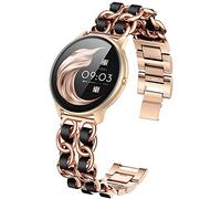 Giaogor Cinturino di ricambio da donna compatibile con AGPTEK, cinturino in acciaio inox, cinturino di ricambio per smartwatch AGPTEK LW11 e Nessun metallo, colore: Oro rosa/nero., cod. Giaogor
