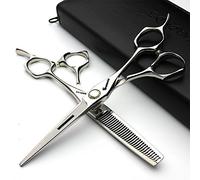 Giappone 440C Parrucchiere Studio Barber Styling Professionale Toolset Moda 6' Barber Forbici e Forbici Efficienti(6 pollici, 2 pezzi-C)